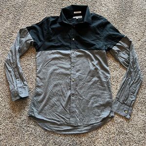 Express Extra Slim Fit Button Up Shirt- Two Toned